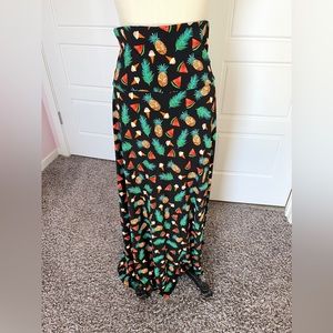 Lularoe Maxi Skirt Pineapples and Ice Cream